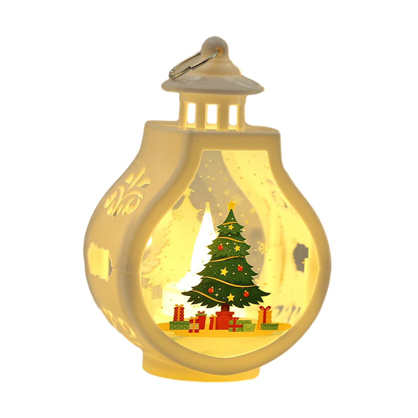 Christmas Wind Lamp Lantern – Portable Candle Style Holiday Table Light with Santa, Snowman and Reindeer Design