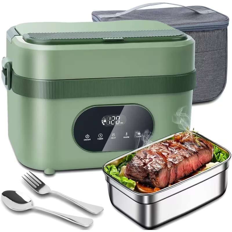 Gison Heated Lunch Box – 18000mAh Portable Electric Food Warmer with LED Display for Work, Car and Travel Meals