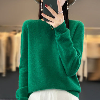 Merino Wool Sweater – Women’s Soft Cashmere Feel Knit Pullover for Autumn Winter Comfort and Timeless Everyday Style