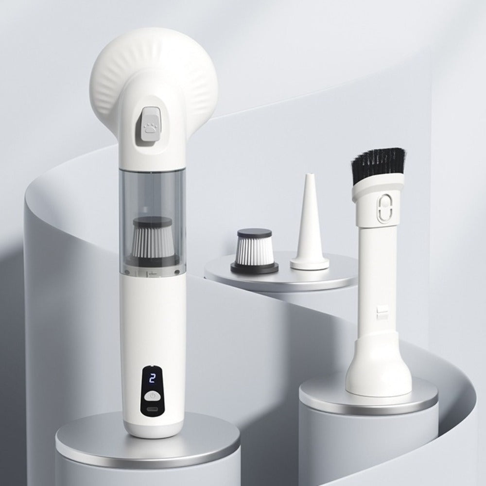 Wireless Handheld Vacuum – Strong-Suction Type-C Rechargeable Dust Buster with Pet Grooming Comb, Low-Noise Cleaning and Multi-Purpose Home or Car Use