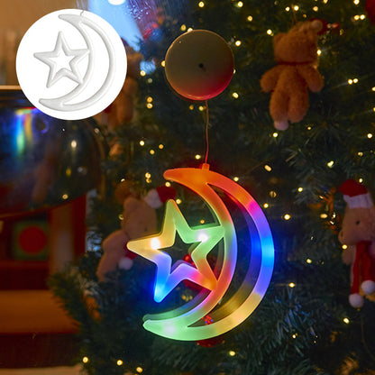 Battery Powered Holiday Window Lights – Snowflake, Bell and Stocking Decorations for Seasonal Home Displays