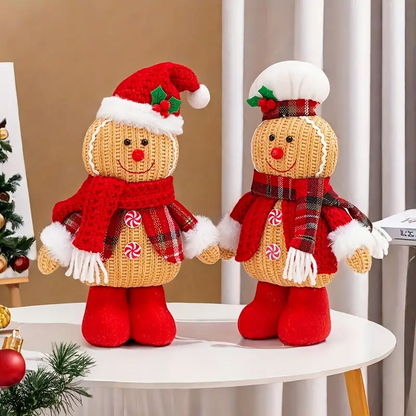 Gingerbread Christmas Doll – Cute Holiday Figurine Decoration for Windows, Shelves, Tabletops and Festive Seasonal Displays
