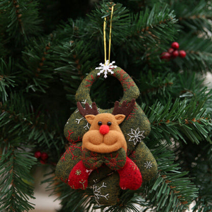 Cute Hugging Tree Christmas Ornament – Santa Claus and Snowman Plush Doll Decoration for Christmas Trees, Holiday Displays and Festive Home Decor