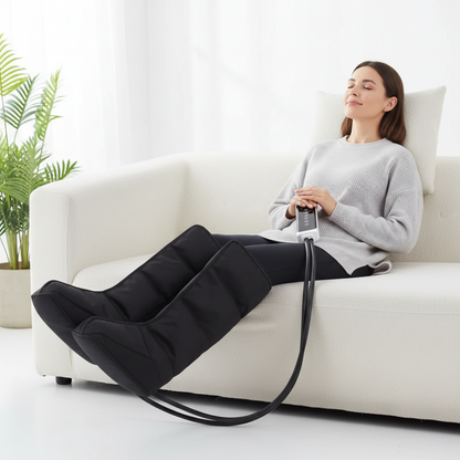 Electric Pneumatic Leg Massager – Extended Thigh, Calf and Foot Compression Device with Remote Control for Deep Relaxation and Circulation Support