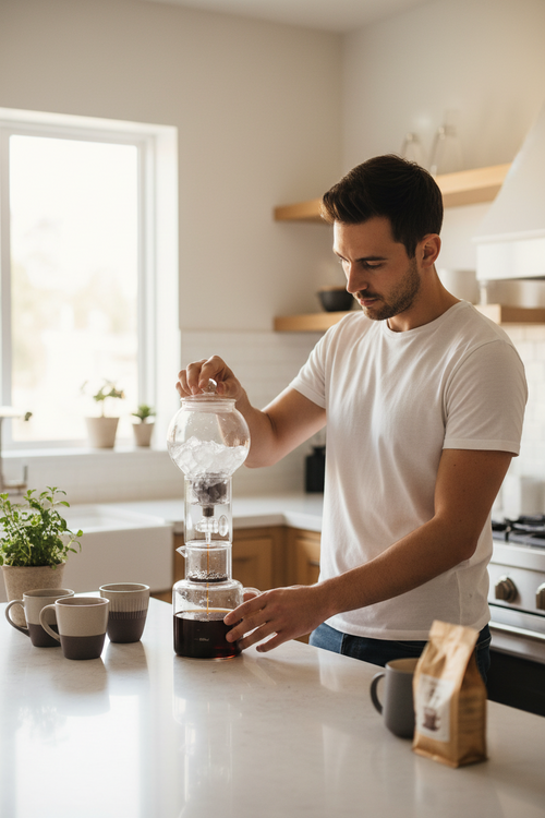 Cold Brew Coffee Pot Set – Glass Dripper with Reusable Filter for Smooth Iced Coffee, Tea Brewing and Professional Barista Preparation