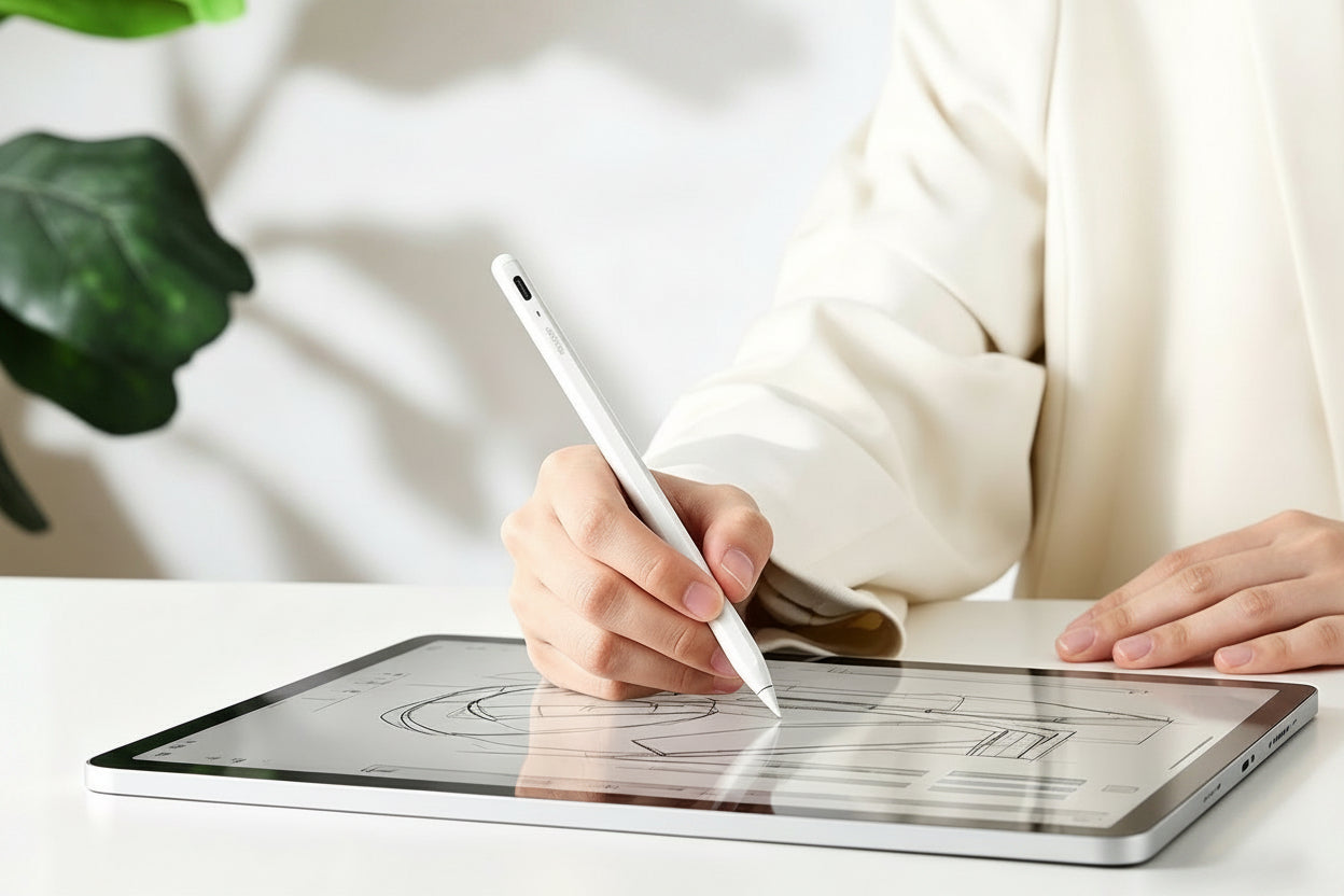 MetaPen Palm Rejection Stylus – Ultra Quiet iPad Pencil Alternative with 26 Hour Battery for Smooth Writing and Drawing