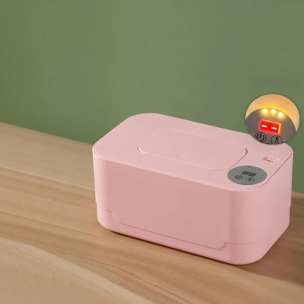 Baby Wipe Warmer with LED Display - Portable USB Wet Wipe Heating Box for Home, Car and Nursery Convenience