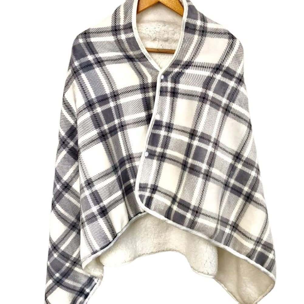 USB Heated Fleece Blanket - Portable Wearable Shawl with Adjustable Heating Levels for Winter Warmth and Relaxation