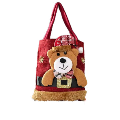 Christmas Linen Gift Bag – Reusable Candy Storage Sack for Holiday Parties and Festive Gift Packaging