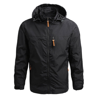 Mens Tactical Windbreaker Jacket-Waterproof Hooded Outdoor Coat for Climbing Hiking and Everyday Weather Protection
