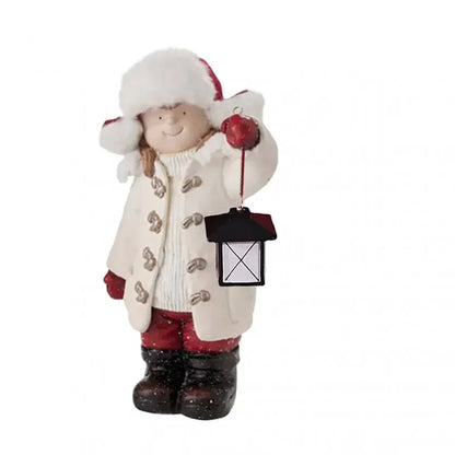 Christmas Lantern Figurine – Festive Kids Holiday Decoration with Lantern Design for Seasonal Displays