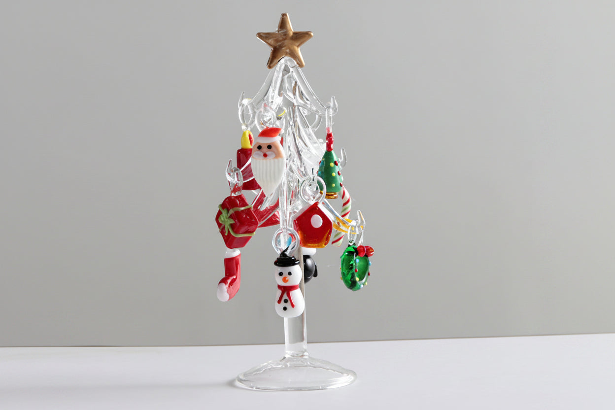 Murano Glass Christmas Tree – Handmade Holiday Figurine Ornament for Luxury Seasonal Home Decor and Memorable Gifts