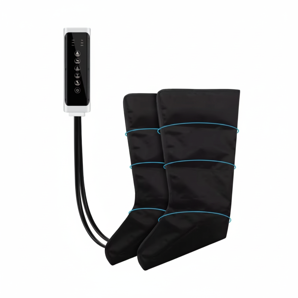 Electric Pneumatic Leg Massager – Extended Thigh, Calf and Foot Compression Device with Remote Control for Deep Relaxation and Circulation Support