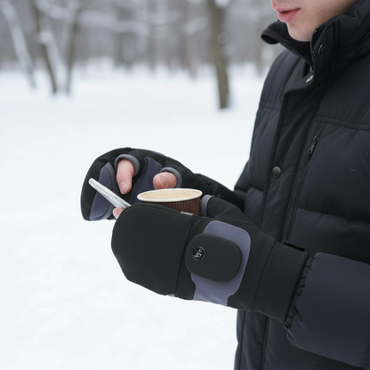 Rechargeable Heated Motorcycle Gloves – Waterproof Winter Riding Gloves with Three Heat Levels, Anti Slip Grip and Washable Design