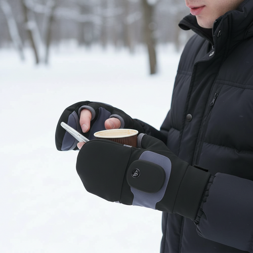 Rechargeable Heated Motorcycle Gloves – Waterproof Winter Riding Gloves with Three Heat Levels, Anti Slip Grip and Washable Design