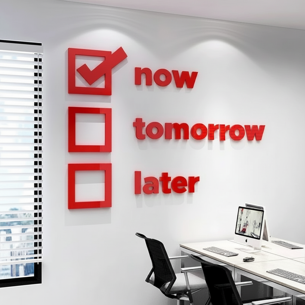 Acrylic Wall Sticker – 3D Modern Office and Classroom Background Decoration for Meeting Rooms with Stylish Contemporary Design