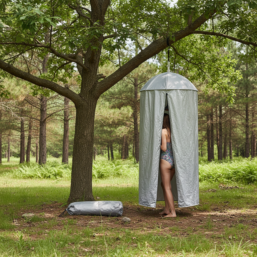 Pop-Up Privacy Shower Tent – Portable Outdoor Camping Toilet and Changing Shelter with Hanging Design, Quick Setup and Convenient Carry Bag