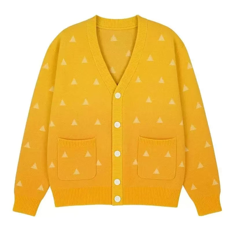Harajuku Knit Cardigan Sweater – Unisex Anime Inspired V Neck Winter Jacket for Cozy Casual Streetwear and Everyday Style