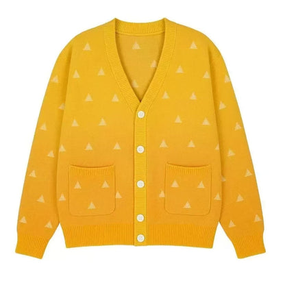 Harajuku Knit Cardigan Sweater – Unisex Anime Inspired V Neck Winter Jacket for Cozy Casual Streetwear and Everyday Style