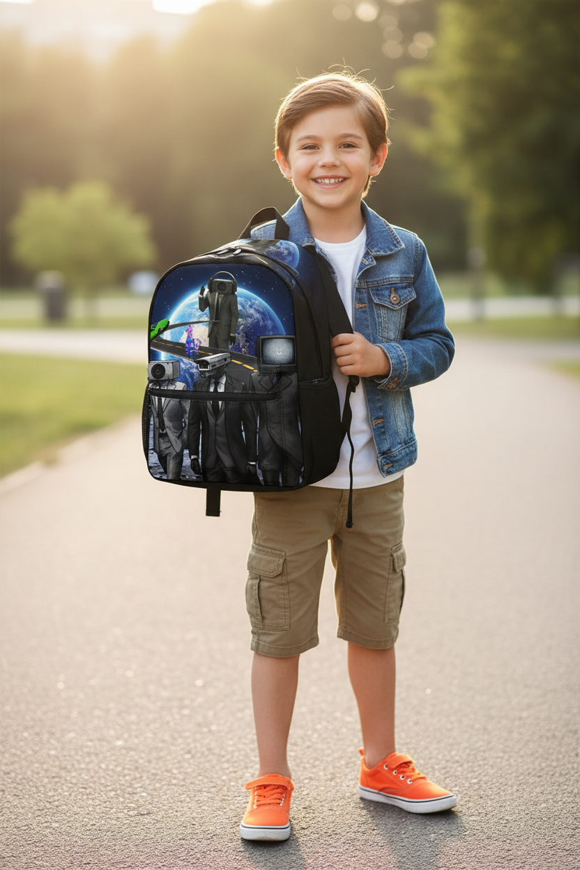Skibidi Toilet Man Backpack Set – Fun 3-Piece Character Backpack Collection for Kids, School, Travel, Gifts and Playful Everyday Carry