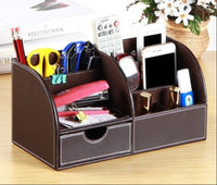 Brown with White stitching.