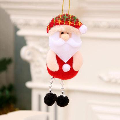 Cute Hugging Tree Christmas Ornament – Santa Claus and Snowman Plush Doll Decoration for Christmas Trees, Holiday Displays and Festive Home Decor