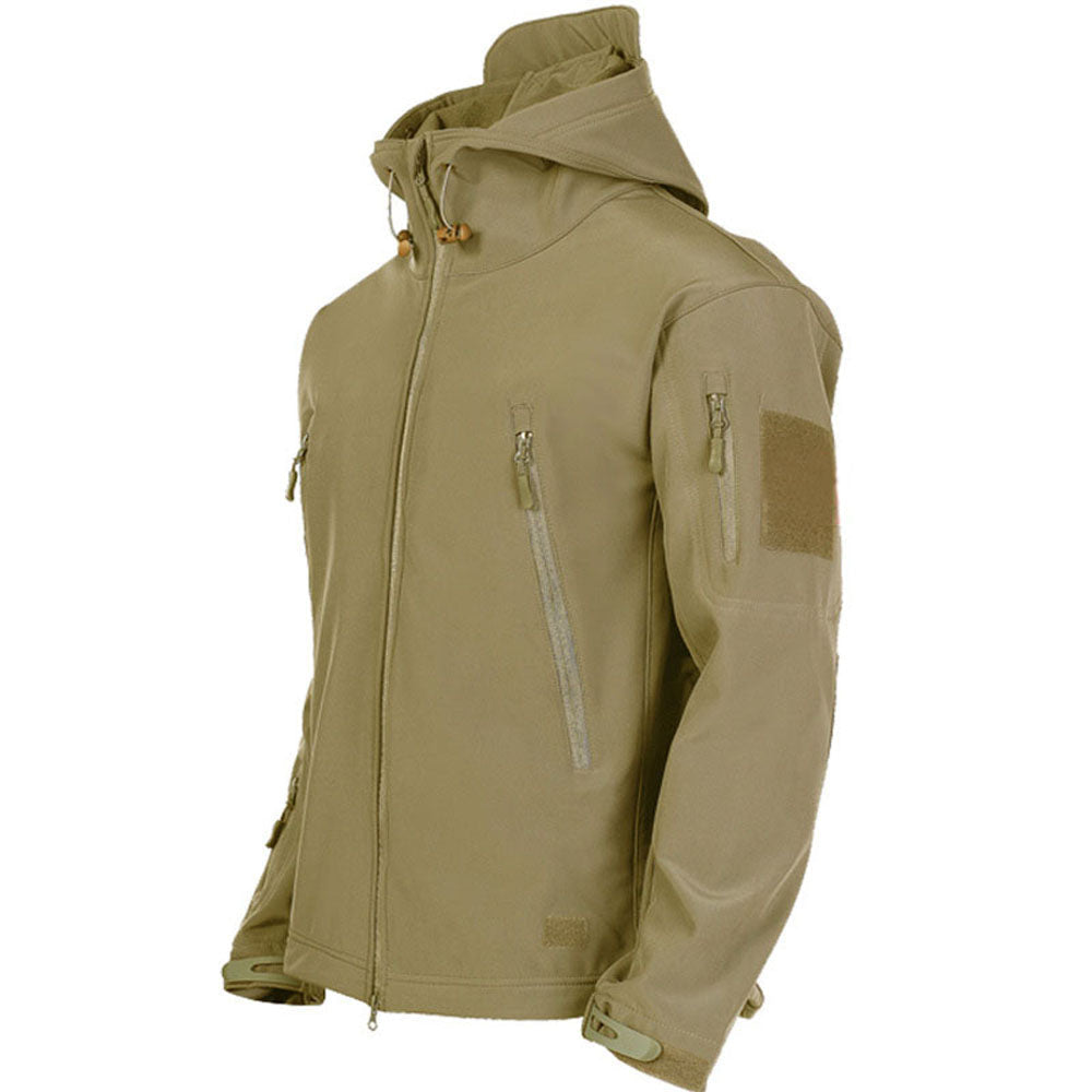 Tactical Soft Shell Jacket-Waterproof Windproof Military Coat for Hiking Training Outdoor Work and Adventure Travel
