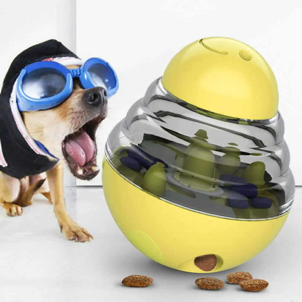Interactive Dog Treat Ball - Slow Feeder Tumbler Puzzle Toy for Mental Stimulation, Enrichment and Healthy Pet Feeding