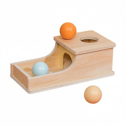 Montessori Coin Ball Busy Drum – Wooden Baby Sensory Toy for Color Matching, Shape Recognition and Early Learning Development