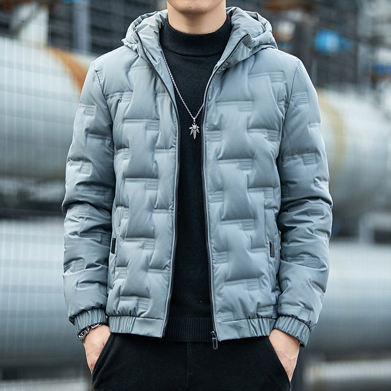 Men's Lightweight Down Jacket – Warm Korean Style Winter Coat with Plus Size Fit for Casual Outdoor Everyday Comfort