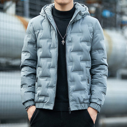 Men's Lightweight Down Jacket – Warm Korean Style Winter Coat with Plus Size Fit for Casual Outdoor Everyday Comfort