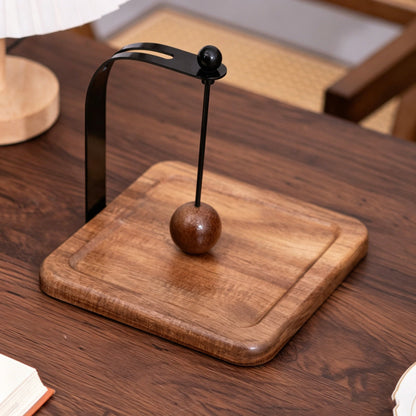Wooden Napkin Holder – Windproof Table Tissue Organizer with Weighted Wood Ball for Dining, Kitchen and Picnic Use