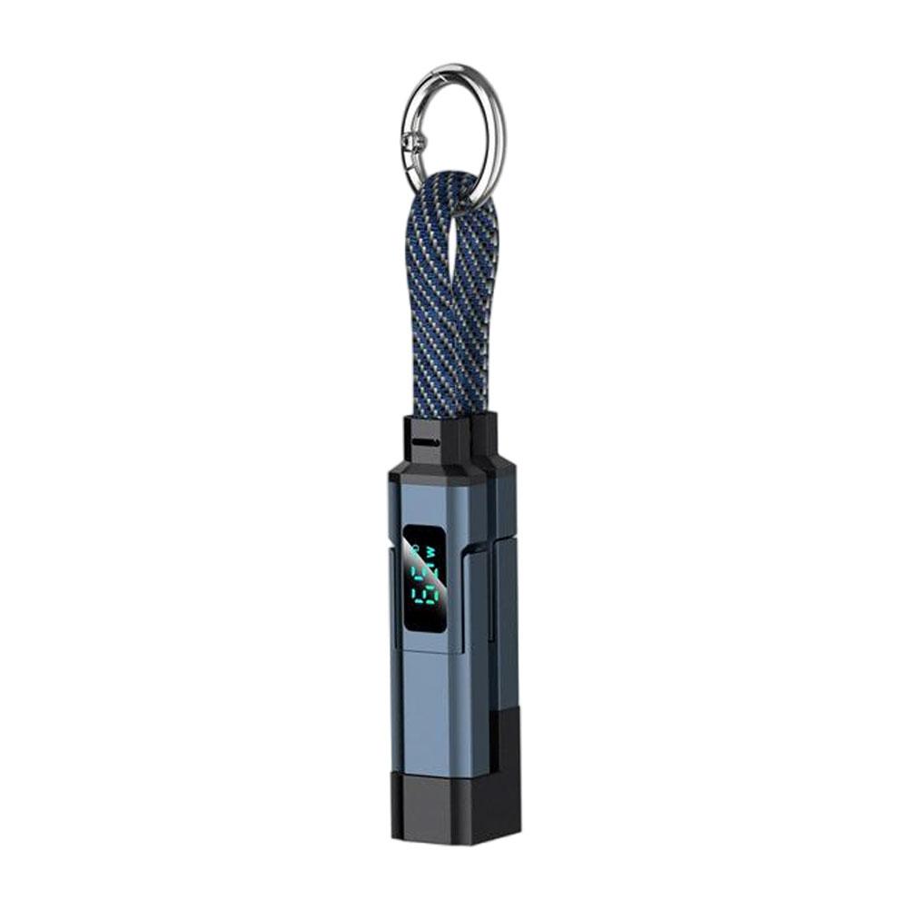 Keychain Charging Cable – 4-in-1 65W Compact Multi-Connector USB Charging Cord for Phones, Tablets and Devices While Traveling or Everyday Carry