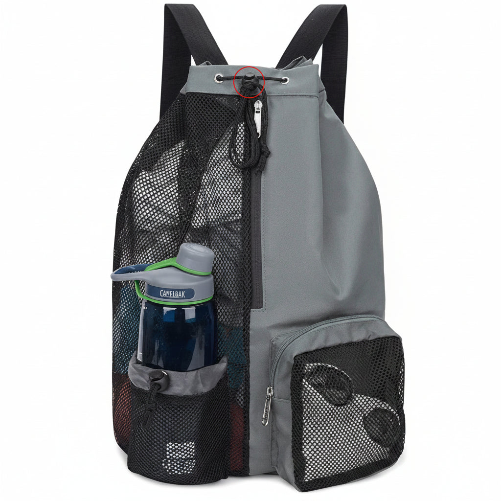Mesh Drawstring Sports Backpack – Lightweight Beach and Basketball Storage Bag for Swimming, Gym and Outdoor Activities