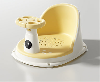 Smart Temperature Baby Bath Seat – Multifunctional Toddler Bath Chair with Safe Materials for Comfortable Bathtub and Shower Support