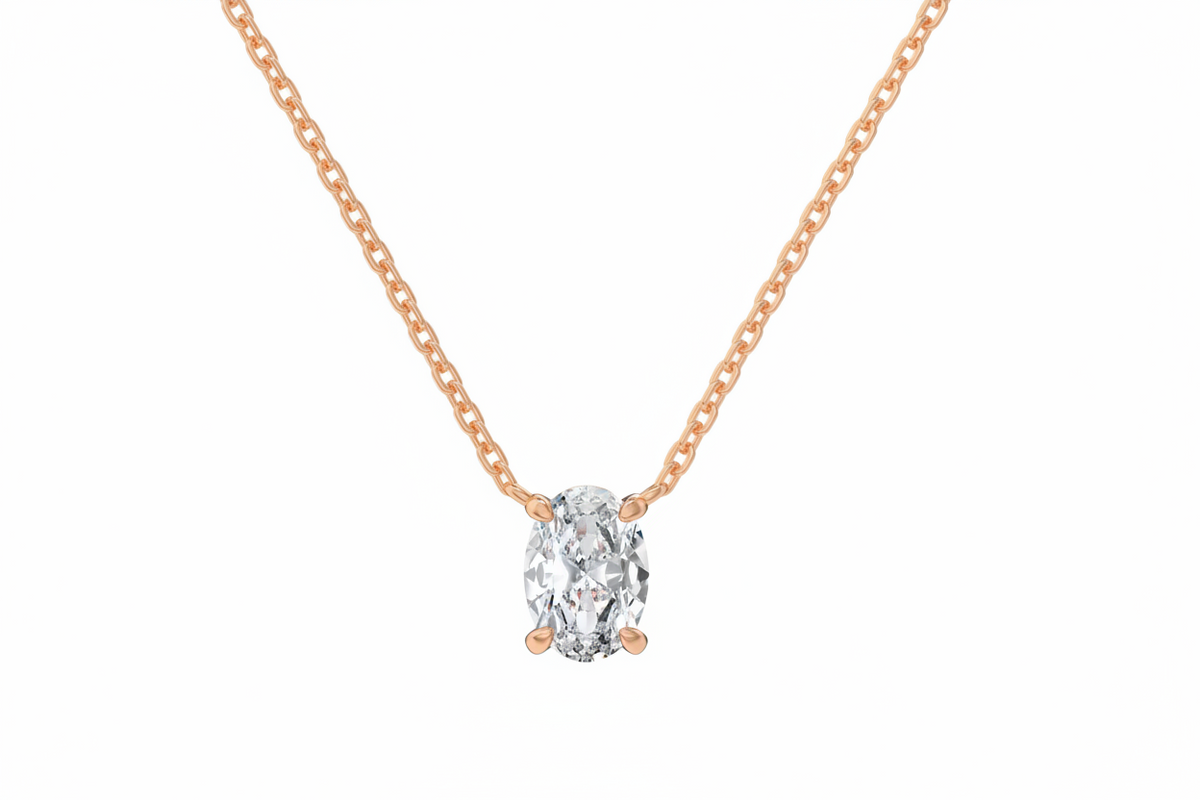 Oval Cut Solitaire Moissanite Pendant Necklace – Certified Diamond-Look S925 Silver Fine Jewelry with Elegant Neck Chain for Women, Weddings and Special Gifts