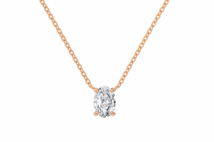 Oval Cut Solitaire Moissanite Pendant Necklace – Certified Diamond-Look S925 Silver Fine Jewelry with Elegant Neck Chain for Women, Weddings and Special Gifts