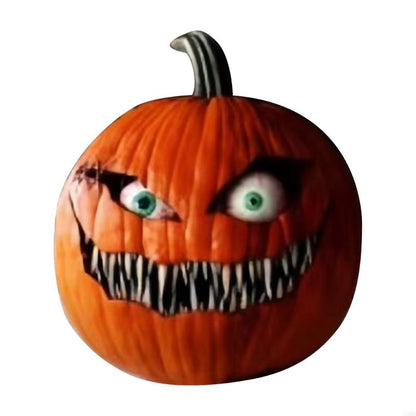Animated Halloween Pumpkin Decoration - Scary Moving Eyes Pumpkin Prop for Haunted House Decor, Halloween Parties and Spooky Yard Displays