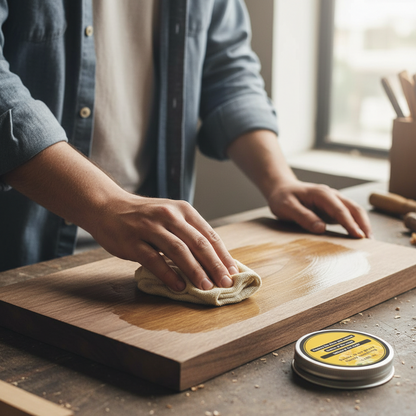 Wood Cutting Board Beeswax Paste – Food-Grade Coconut Oil and Vitamin E Conditioner for Nourishing, Protecting and Restoring Natural Wood Shine