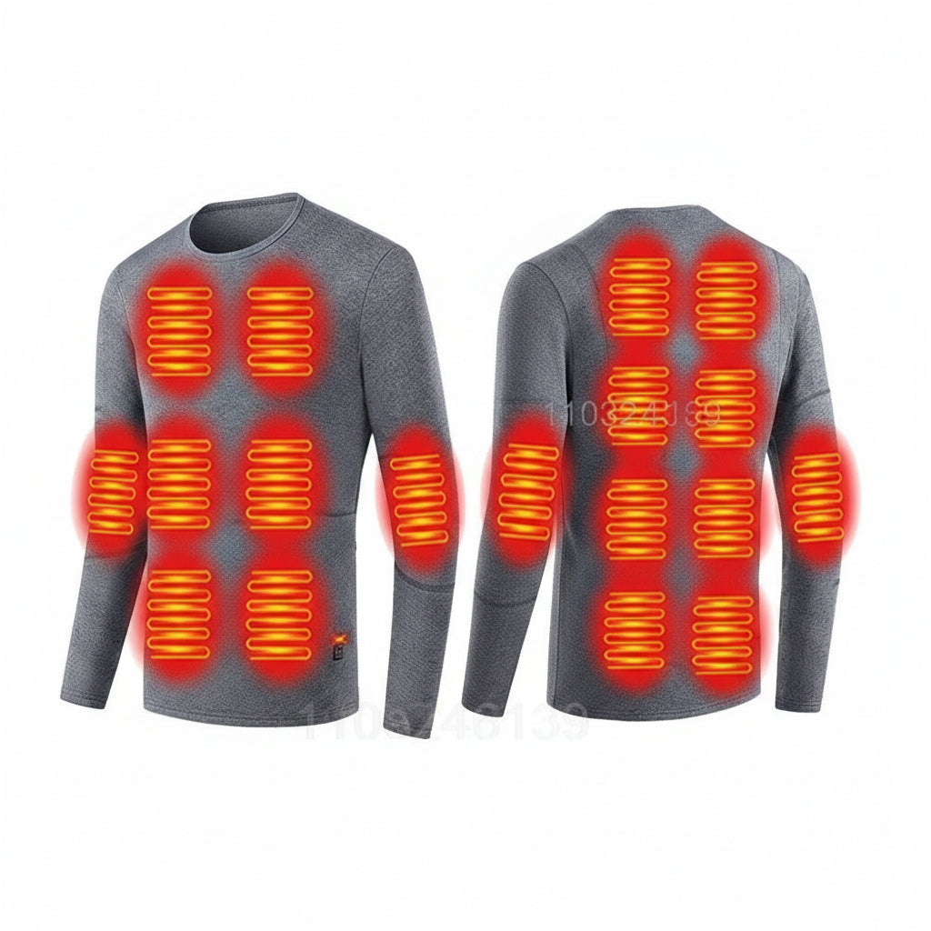 USB Heated Thermal Underwear Set - Self Heating Winter Base Layer for Skiing, Outdoor Sports and Cold Weather