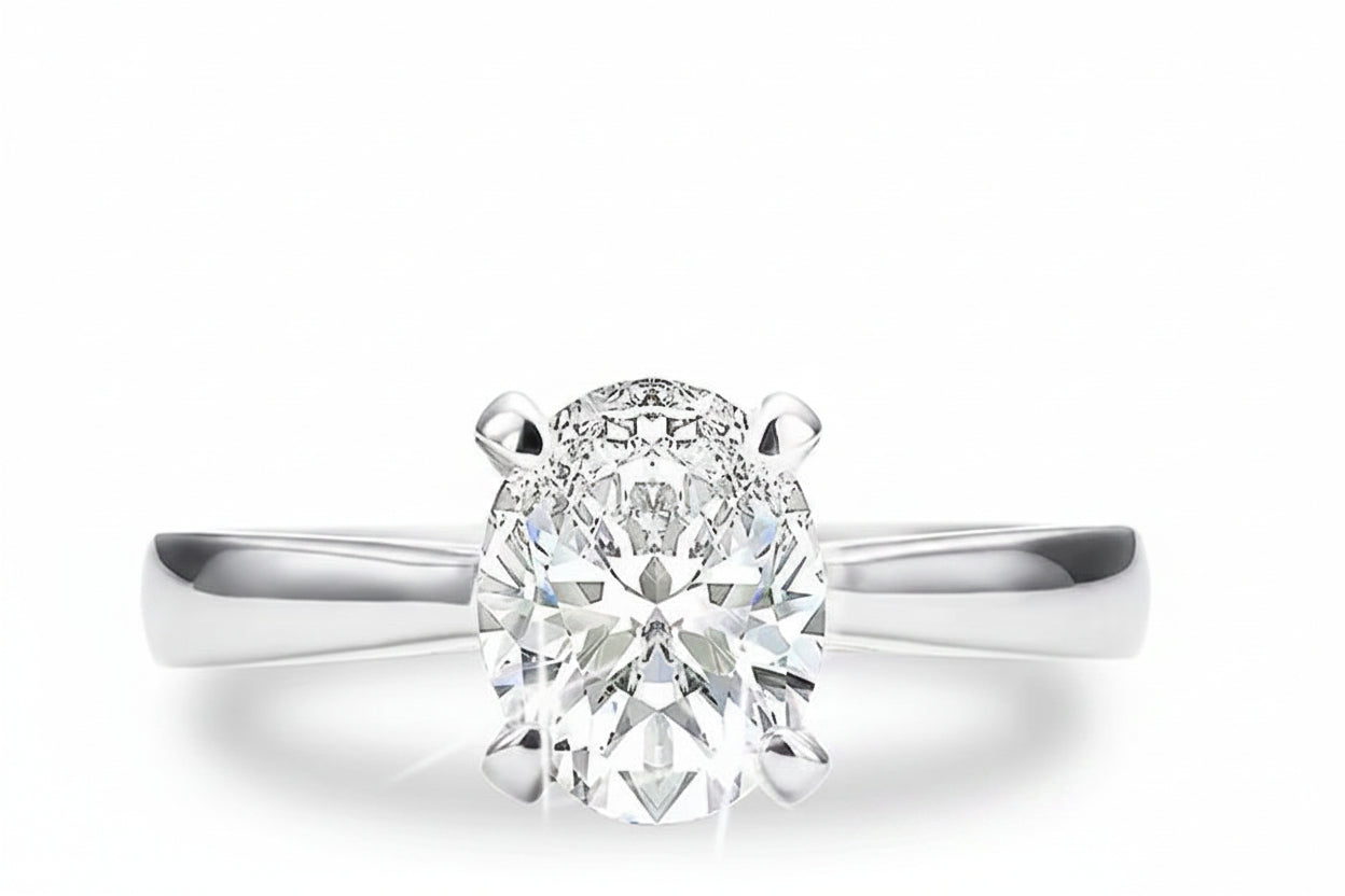 Oval Radiant Moissanite Ring – 1-3CT D Color VVS Diamond-Look S925 Silver White Gold-Plated Jewelry for Women, Engagements, Weddings and Luxury Gifts