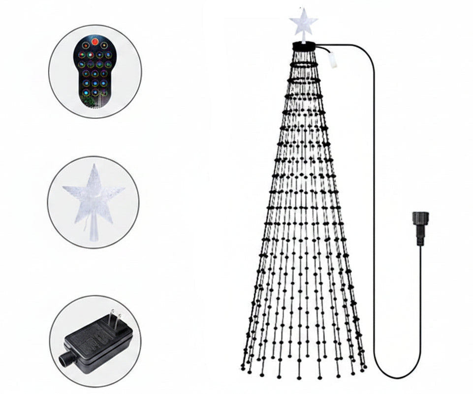 Smart RGB Christmas Tree Lights – Bluetooth App Controlled LED Fairy Lights with Music Sync and Timer