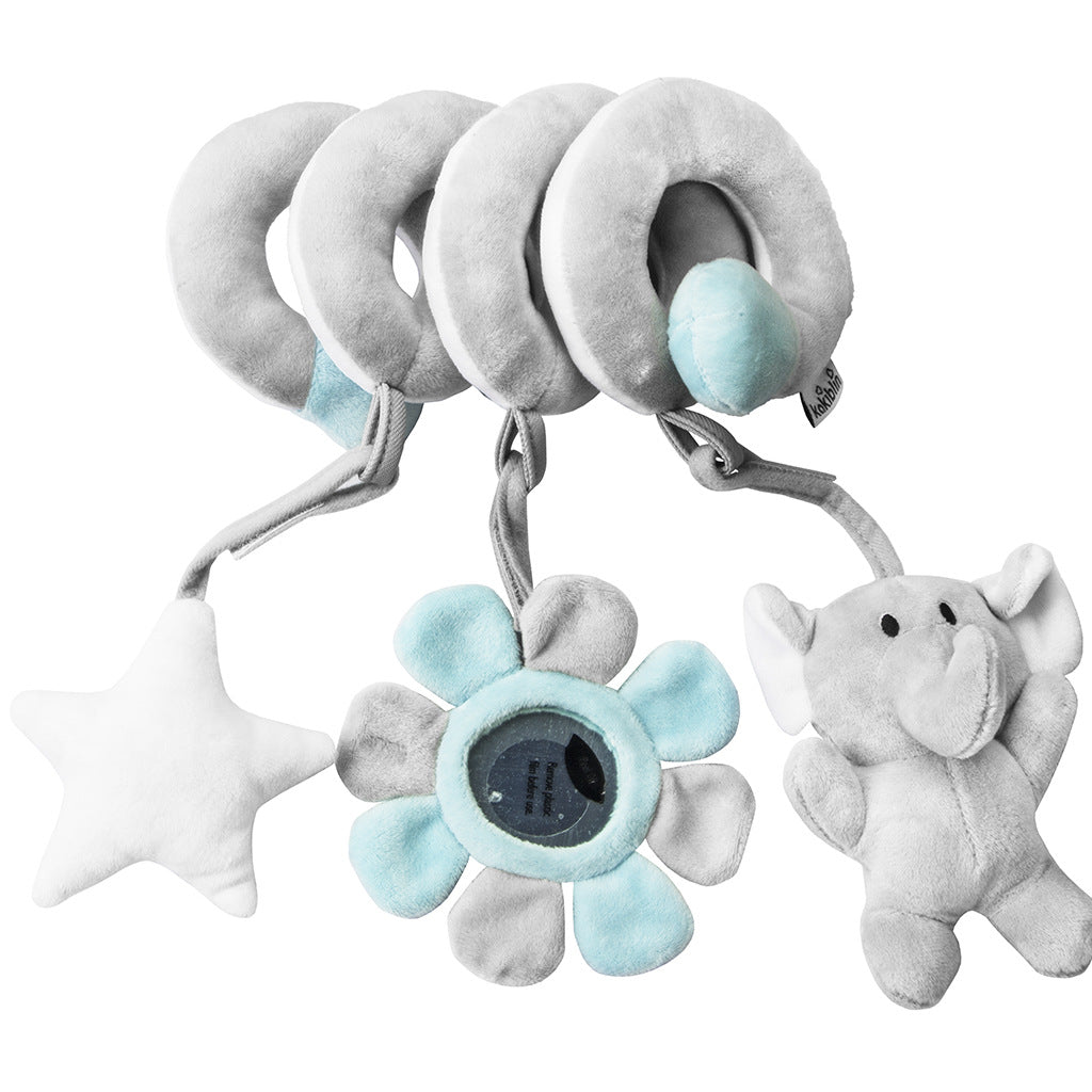 Baby Spiral Activity Toy-Stroller and Crib Hanging Rattle with Mirror for Sensory Development and Interactive Play