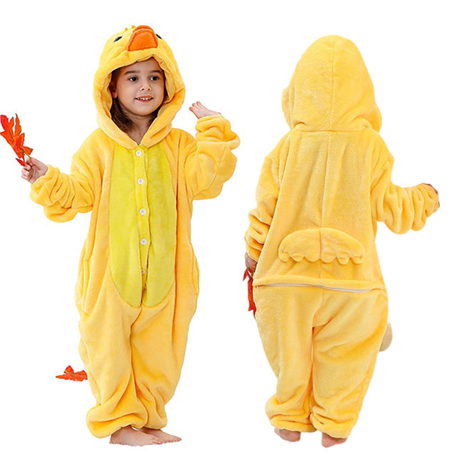 Capybara Flannel Onesie Costume-Cozy Hooded Sleepwear Jumpsuit for Kids Parties Cosplay and Comfortable Lounging