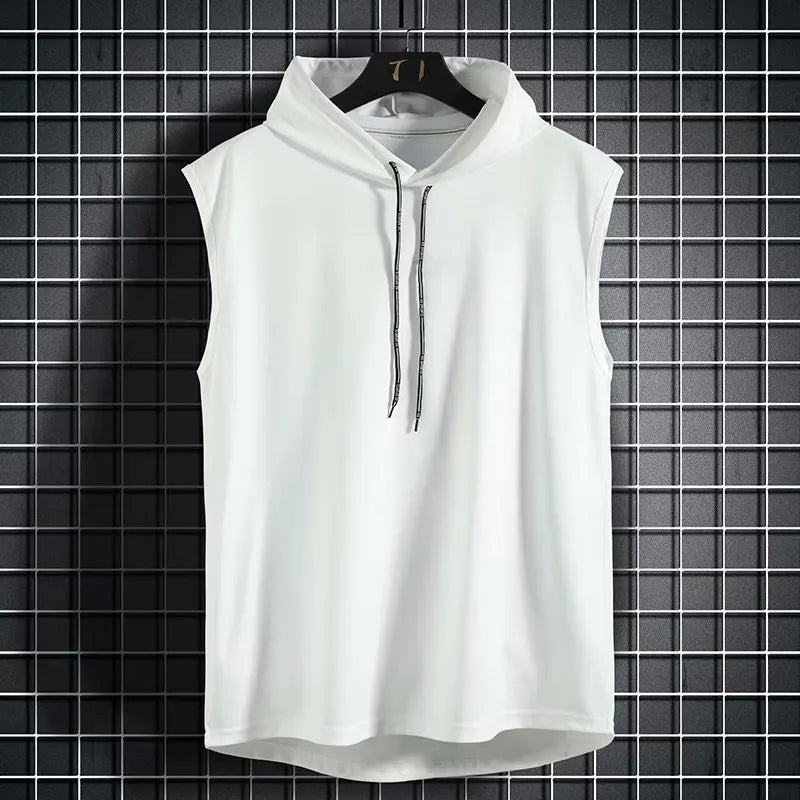 Men's Hooded Tank Top – Sleeveless Hip Hop Workout Vest for Casual Training, Gym Sessions and Streetwear Fashion