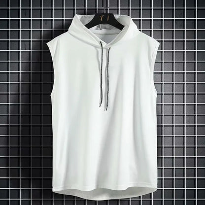 Men's Hooded Tank Top – Sleeveless Hip Hop Workout Vest for Casual Training, Gym Sessions and Streetwear Fashion