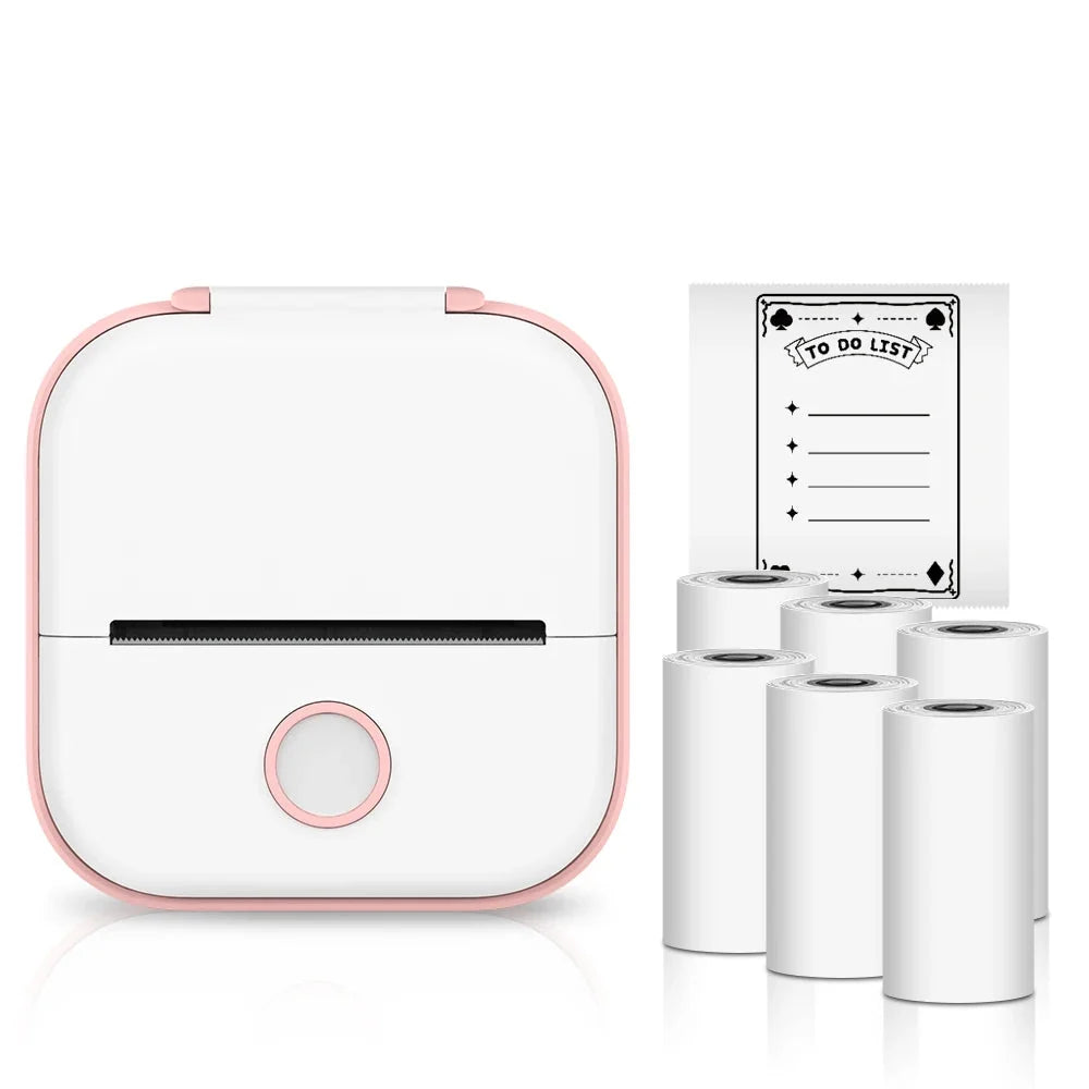 Wireless Mini Thermal Printer-Portable Pocket Sticker Printer for Journals Notes DIY Crafts and Student Organization