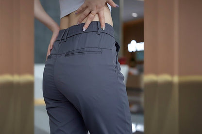Men’s Ice Silk Summer Pants – Lightweight Breathable Straight Leg Trousers with Casual Business Styling for Daily Wear, Travel and Office