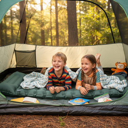 Thick Inflatable Camping Mattress – 10CM Winter-Insulated Sleeping Pad for Family Trips, Outdoor Adventures, Cozy Rest and Christmas Gift Giving