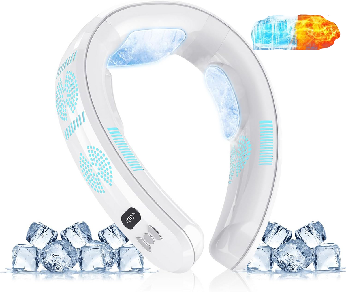 Semiconductor Cooling Neck Fan – Portable Hands-Free Personal Air Conditioner with Efficient Cooling for Summer Travel, Commuting and Outdoor Activities